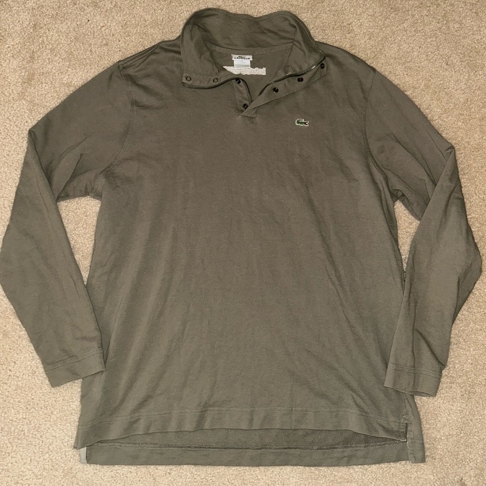 Lacoste Men's Olive Long Sleeve Polo Shirt